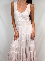 Patrizia Pepe 2000s Lavender Tiered Dip-Dye Maxi Dress - M