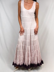 Patrizia Pepe 2000s Lavender Tiered Dip-Dye Maxi Dress - M