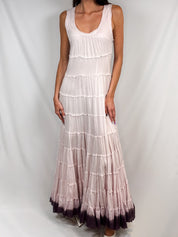 Patrizia Pepe 2000s Lavender Tiered Dip-Dye Maxi Dress - M