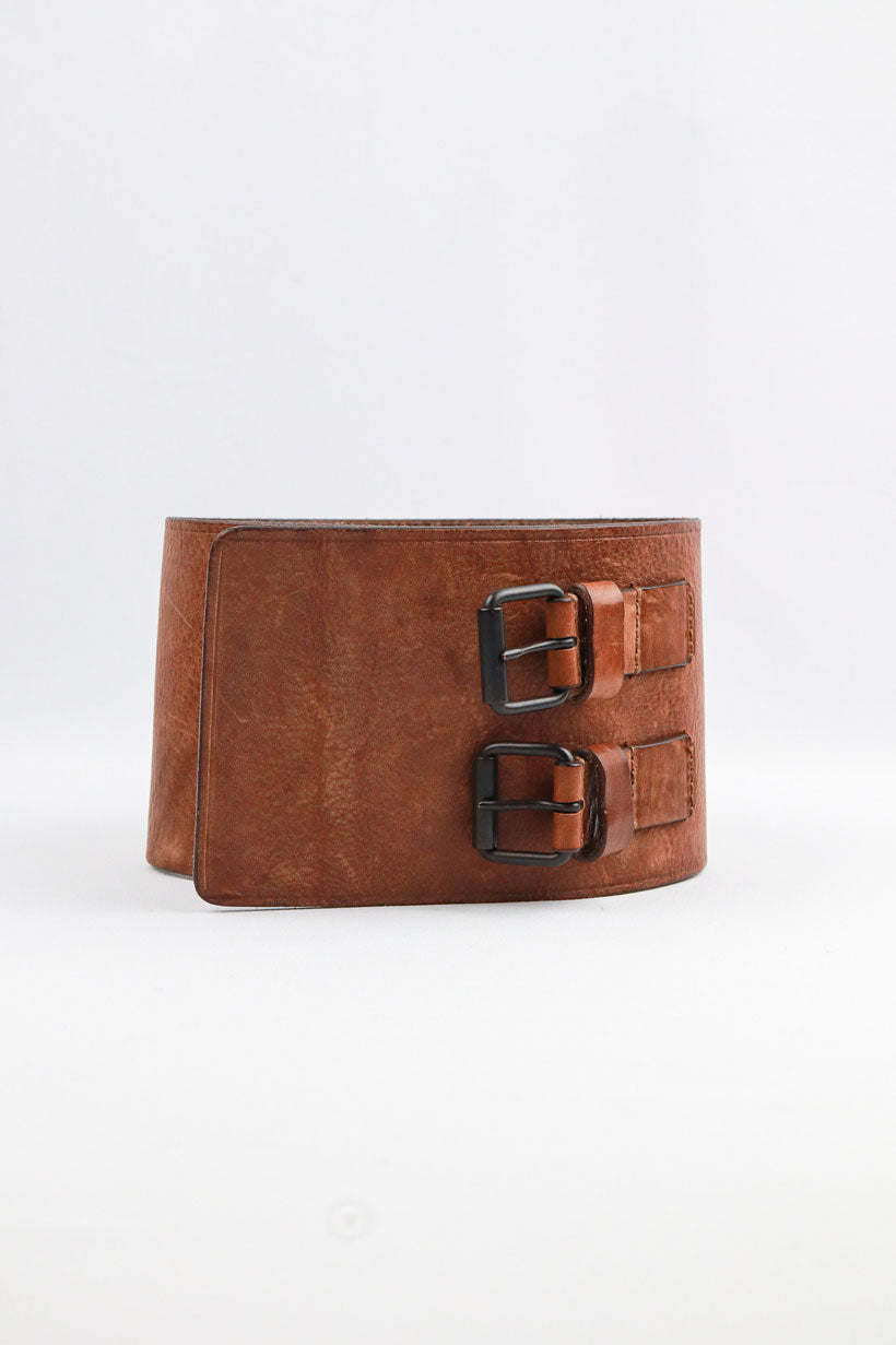 Isabel Marant Early 2000s Brown Leather Corset Belt