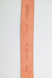 John Galliano 2000s Gold Medallion Leather Belt with Rhinestone Detailing