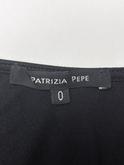 Patrizia Pepe 2000s Black Woven Chain Panel Tee - S