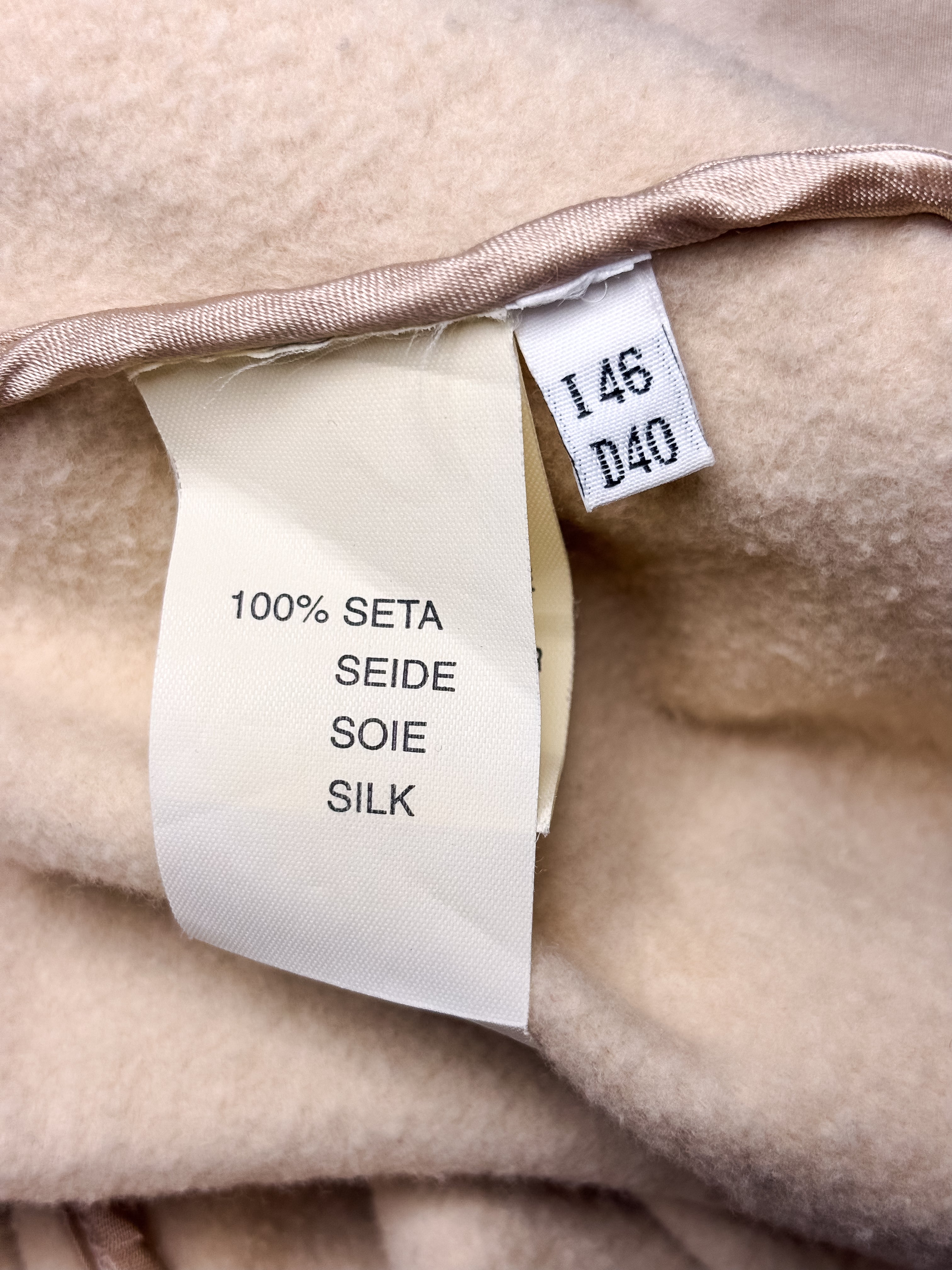 Blumarine 2000s Cream Cashmere-Blend Logo Tape Jacket & Skirt Set - S/M