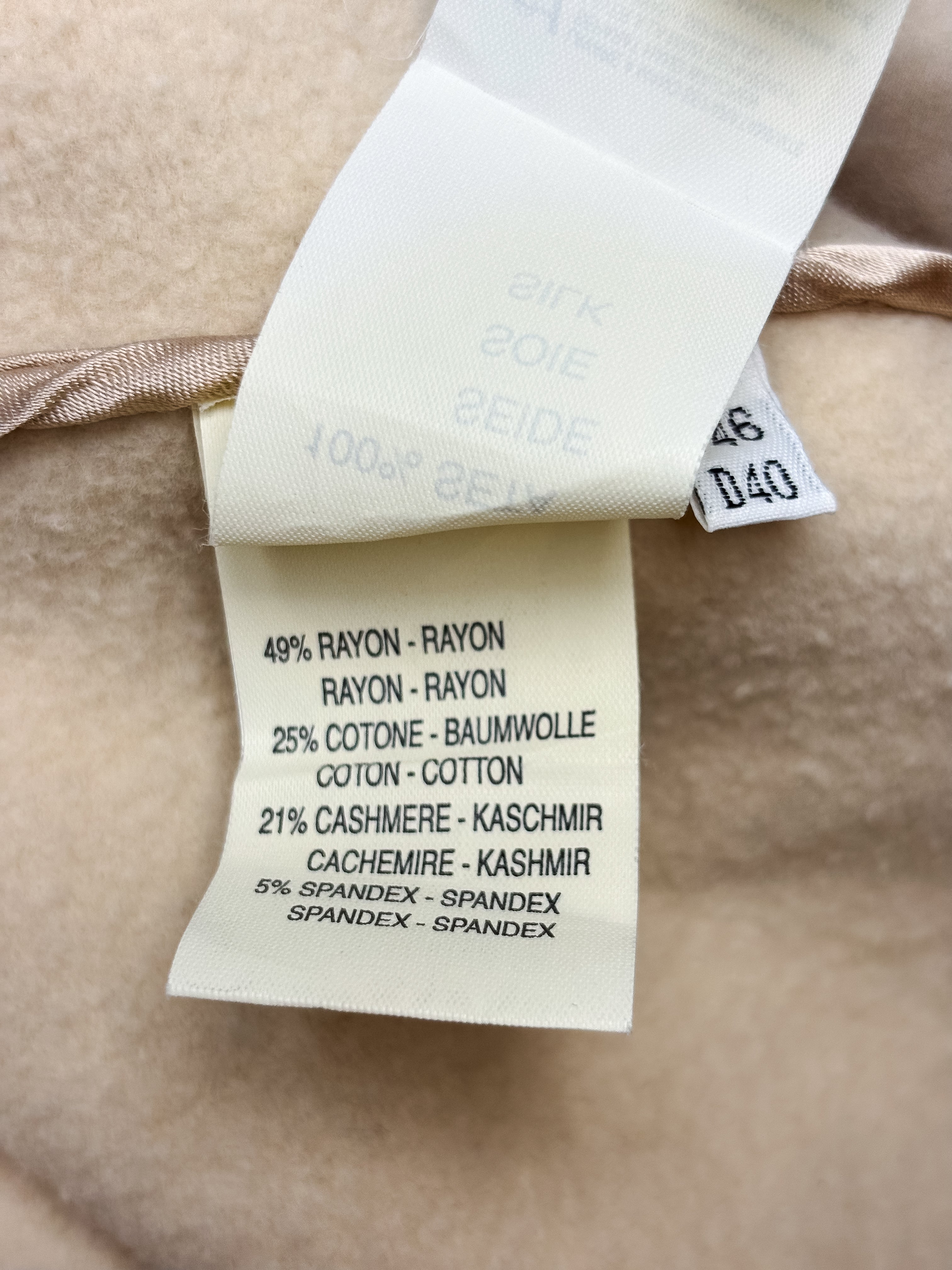 Blumarine 2000s Cream Cashmere-Blend Logo Tape Jacket & Skirt Set - S/M