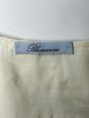 Blumarine White Ruffled Crochet Blouse - S/M