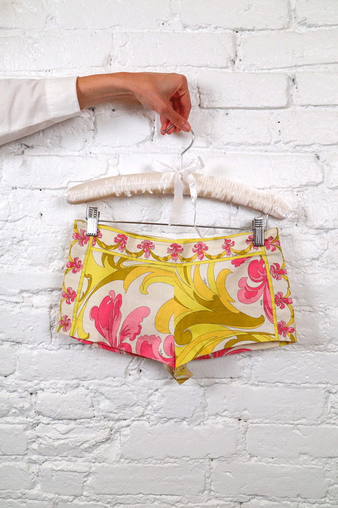 Emilio Pucci Yellow & Pink Mini Shorts