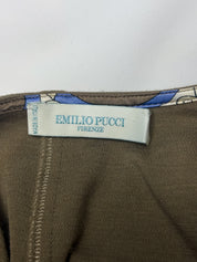 Emilio Pucci 2000s Taupe Wool Wrap Top with Silk Scarf Belt - S/M