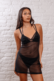 Dolce & Gabbana Sheer Mesh Mini Slip Dress