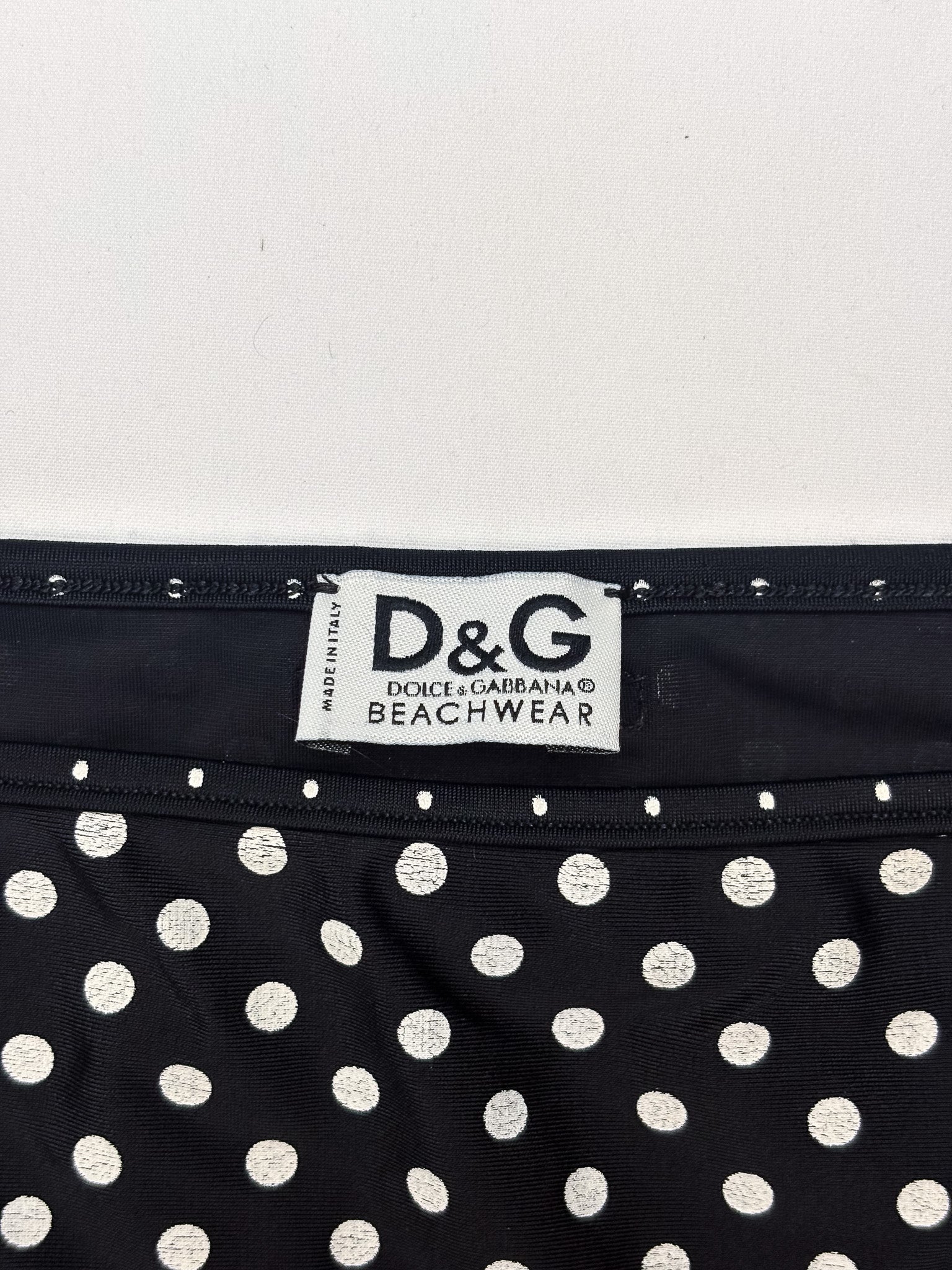 D&G Dolce & Gabbana 2000s Black and White Polka Dot Bikini Set - S