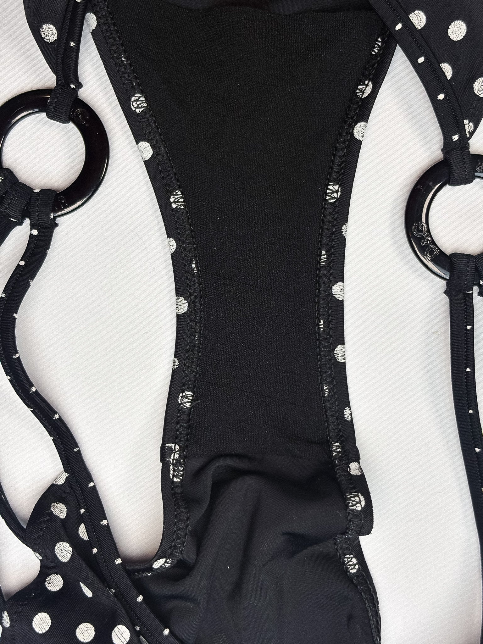 D&G Dolce & Gabbana 2000s Black and White Polka Dot Bikini Set - S