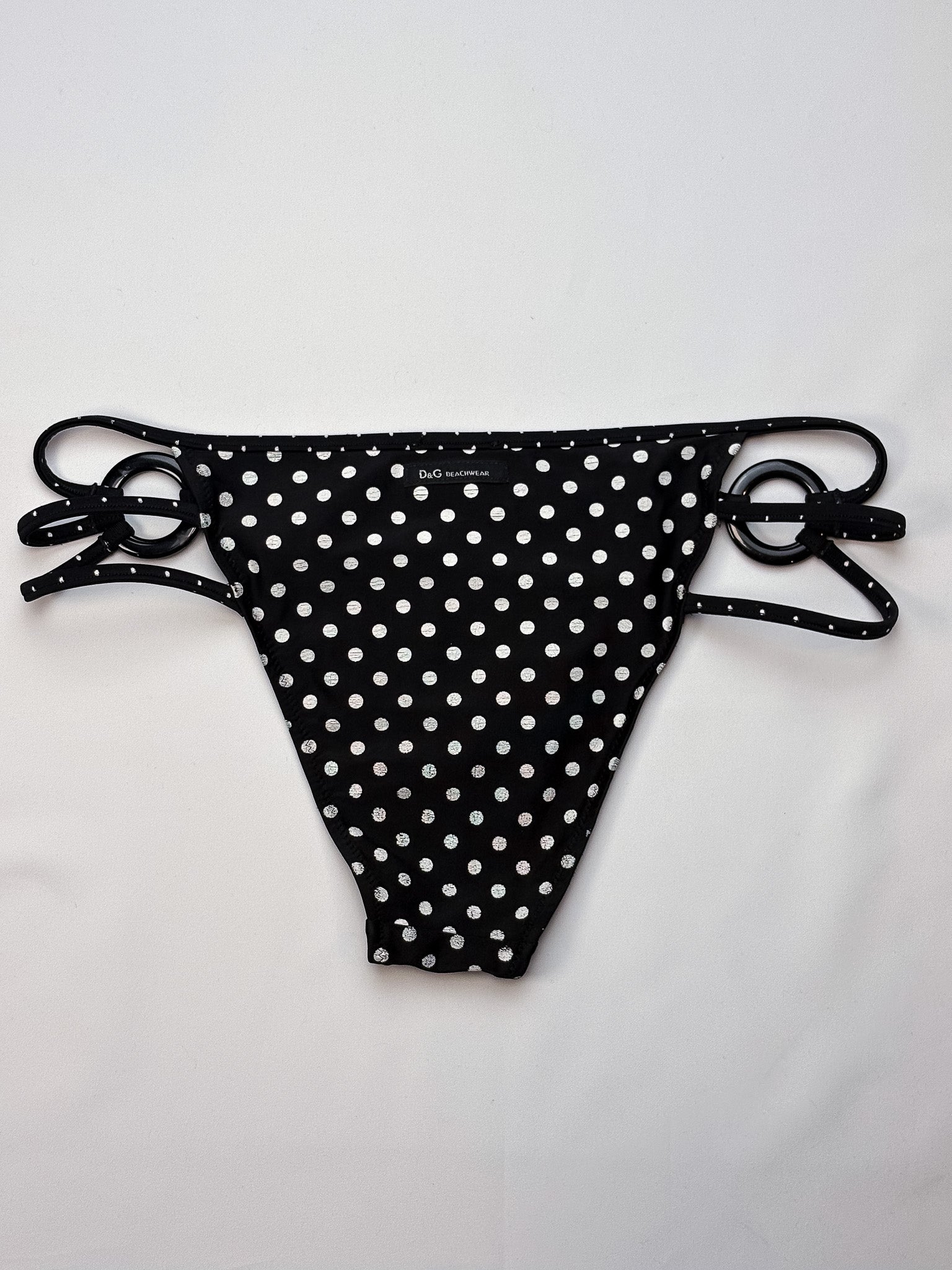 D&G Dolce & Gabbana 2000s Black and White Polka Dot Bikini Set - S