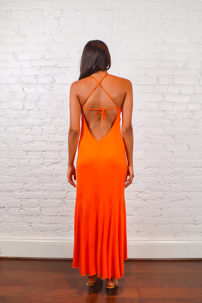 Roberto Cavalli Orange Maxi Dress