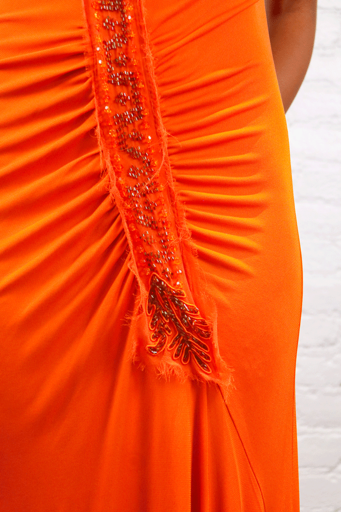Roberto Cavalli Orange Maxi Dress