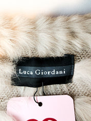 Luca Giordani 2000s Beige Rabbit Fur Knit Poncho - OS