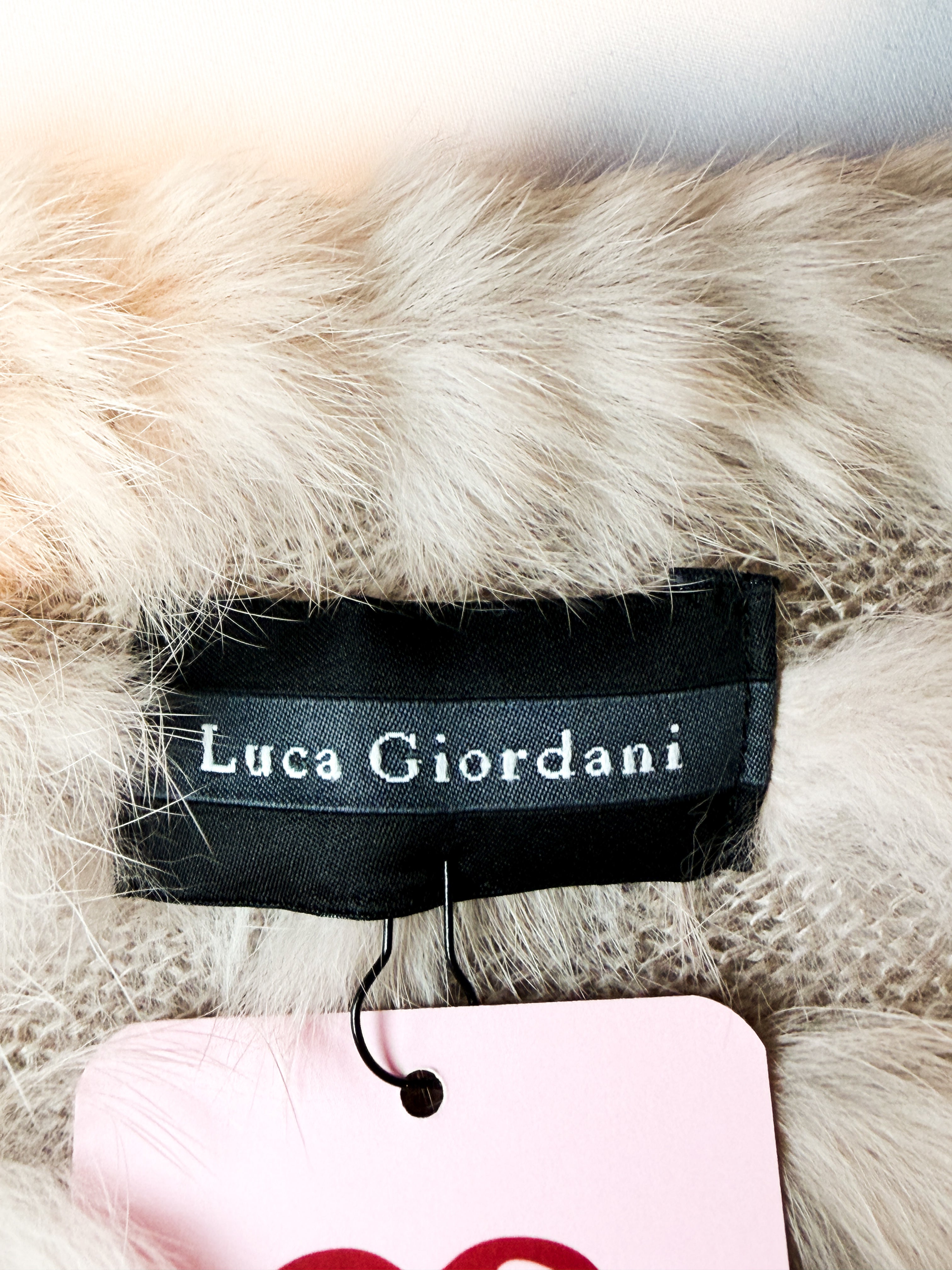 Luca Giordani 2000s Beige Rabbit Fur Knit Poncho - OS