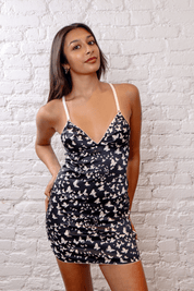 Dolce & Gabbana Underwear Black Dress W/ White Butterflies