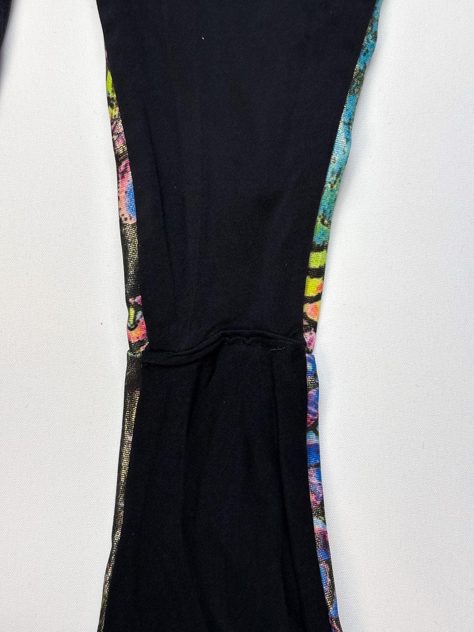 2000s Metallic Peacock Print Fringe Bikini Set - S