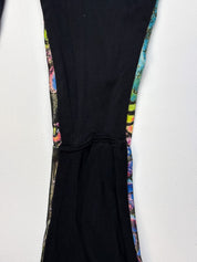 2000s Metallic Peacock Print Fringe Bikini Set - S