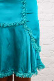 Jean Paul Gaultier 2002 Teal Silk Halter Dress