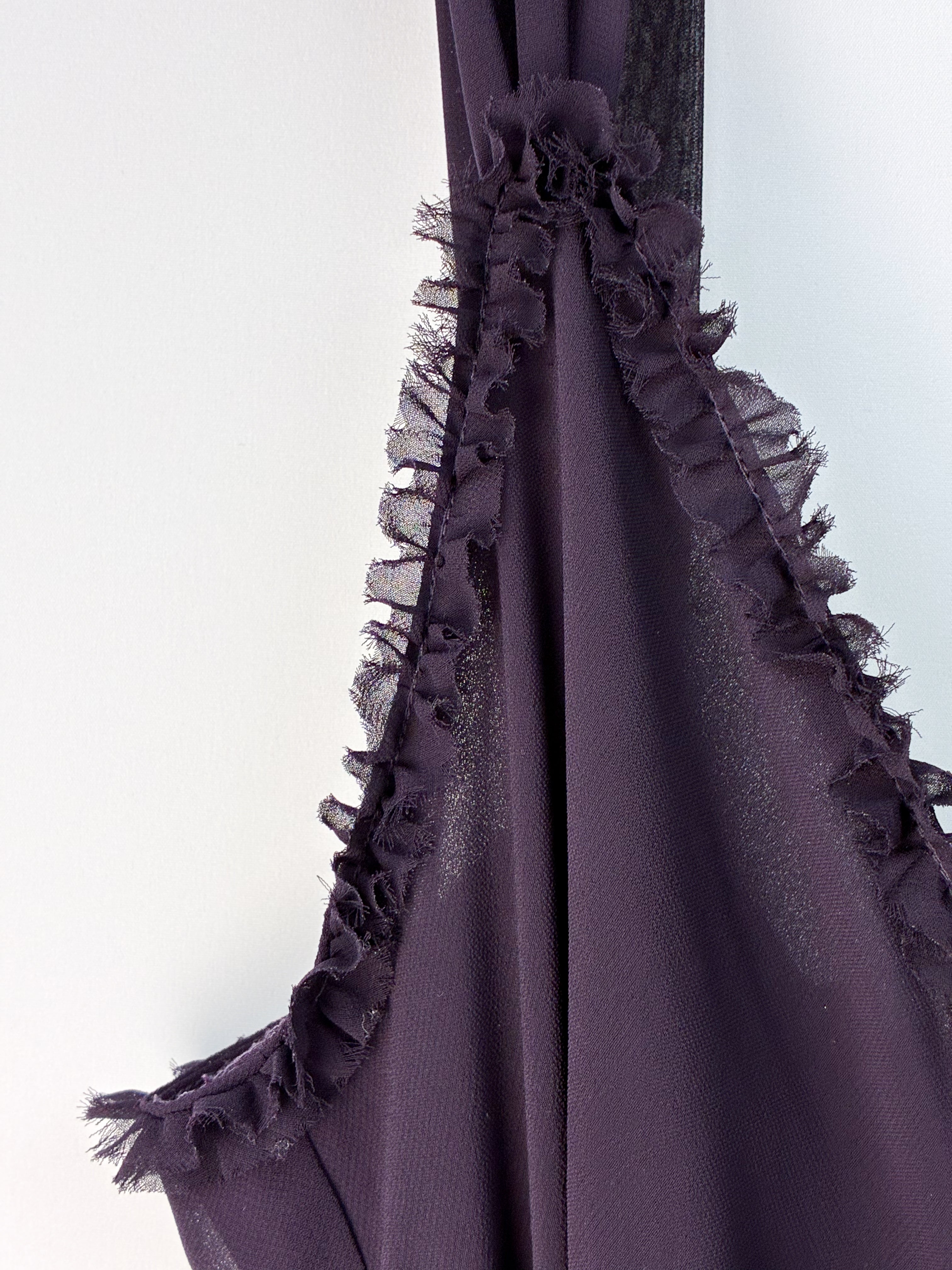 Per Una 2000s Purple Embellished Chiffon Dress - S/M