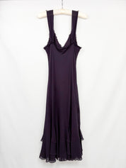 Per Una 2000s Purple Embellished Chiffon Dress - S/M
