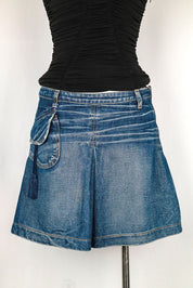 Just Cavalli 2000s Denim Mini Skirt with Tassel Detail – S-M