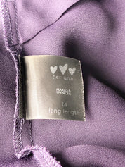 Per Una 2000s Purple Embellished Chiffon Dress - S/M