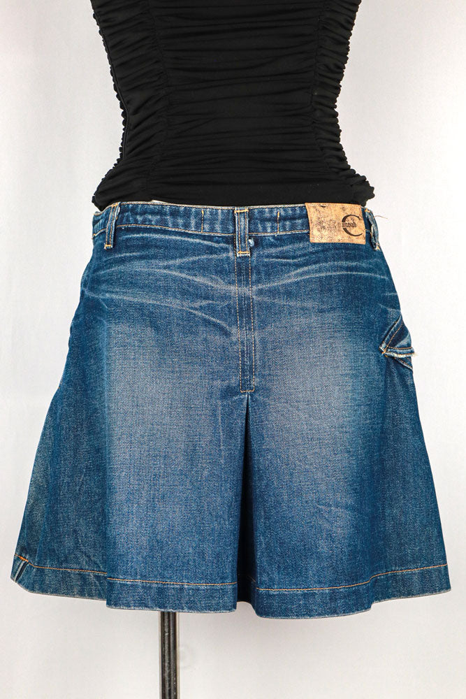 Just Cavalli 2000s Denim Mini Skirt with Tassel Detail – S-M