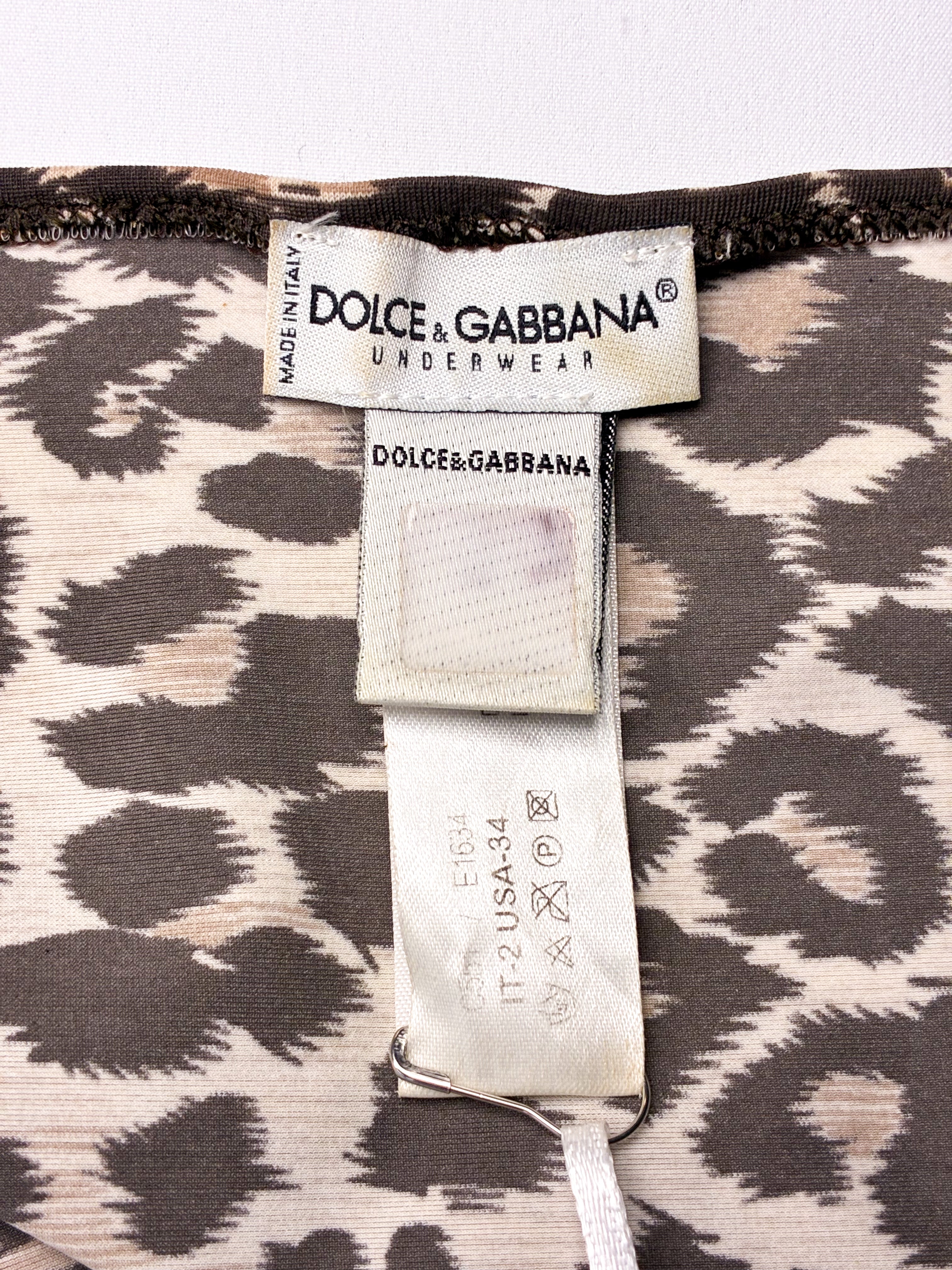Dolce & Gabbana 2000s Leopard Print Bodycon Mini Dress - XS/S