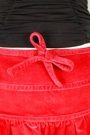 Love Moschino 2000s Red Corduroy Mini Skirt