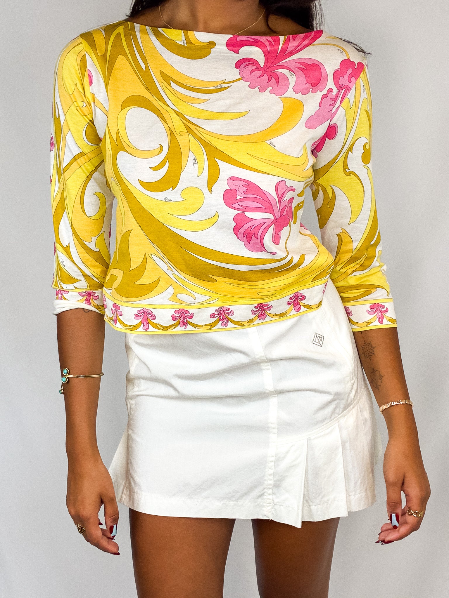 Christian Dior Sports 1990s White Pleated Mini Skirt - XS/S