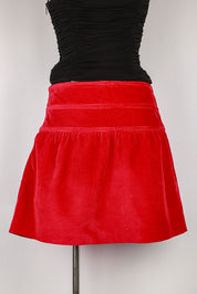Love Moschino 2000s Red Corduroy Mini Skirt