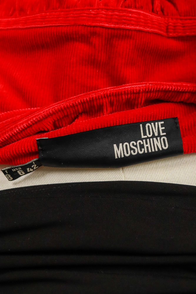 Love Moschino 2000s Red Corduroy Mini Skirt