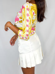 Christian Dior Sports 1990s White Pleated Mini Skirt - XS/S