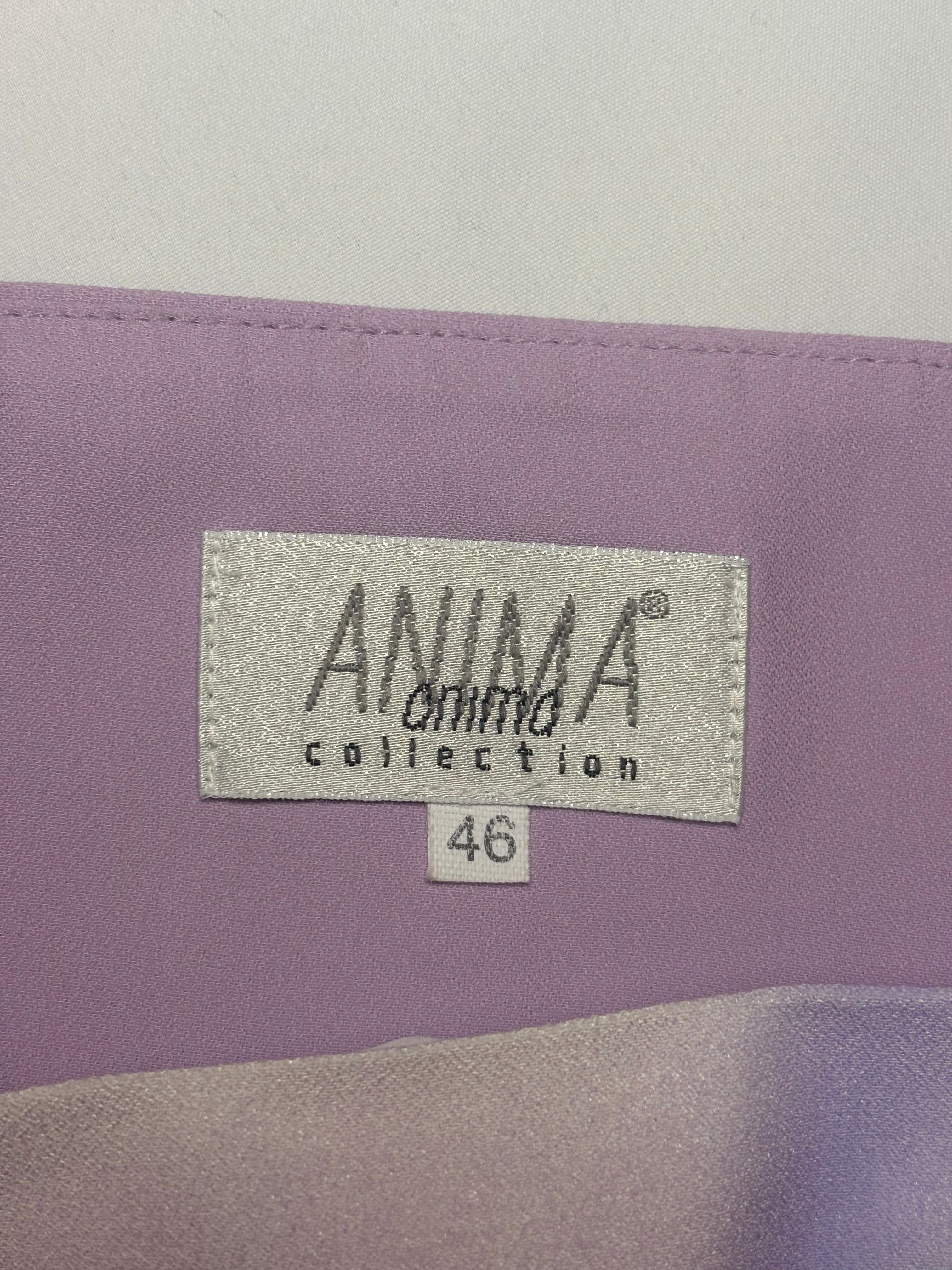 2000s Lilac Airbrushed Rose Strapless Gown - M
