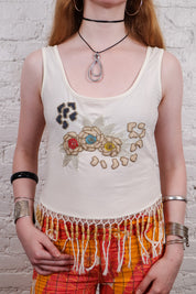 Class Roberto Cavalli 2000s Embellished Graphic Tank Top