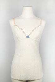 D&G 2000s White Floral Lace Cami Top