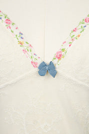 D&G 2000s White Floral Lace Cami Top