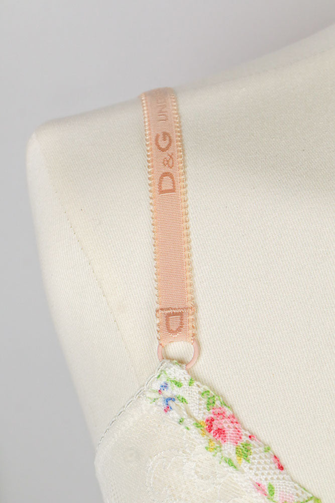 D&G 2000s White Floral Lace Cami Top
