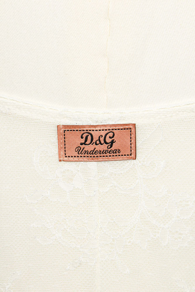D&G 2000s White Floral Lace Cami Top