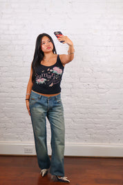 D&G 2004 Medium Wash Logo Back Jeans