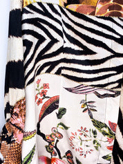 Just Cavalli 2000s Mixed Patchwork Print Silk Blouse - M