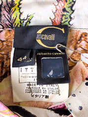 Just Cavalli 2000s Mixed Patchwork Print Silk Blouse - M