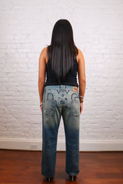 D&G 2004 Medium Wash Logo Back Jeans