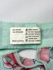 2000s Mint Floral Sheer Babydoll - 36B