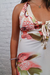 Roberto Cavalli Spring 2004 Orchid Halter Midi Dress