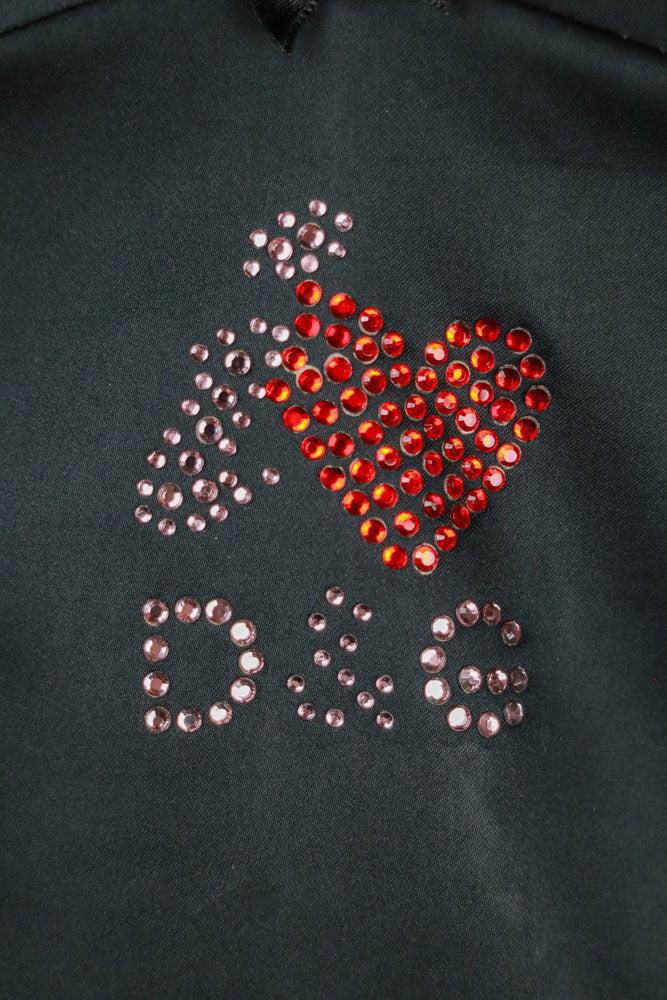 D&G 2000s Black Satin "I ❤️ D&G" Cami