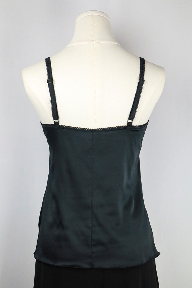 D&G 2000s Black Satin "I ❤️ D&G" Cami