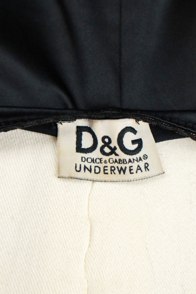 D&G 2000s Black Satin "I ❤️ D&G" Cami