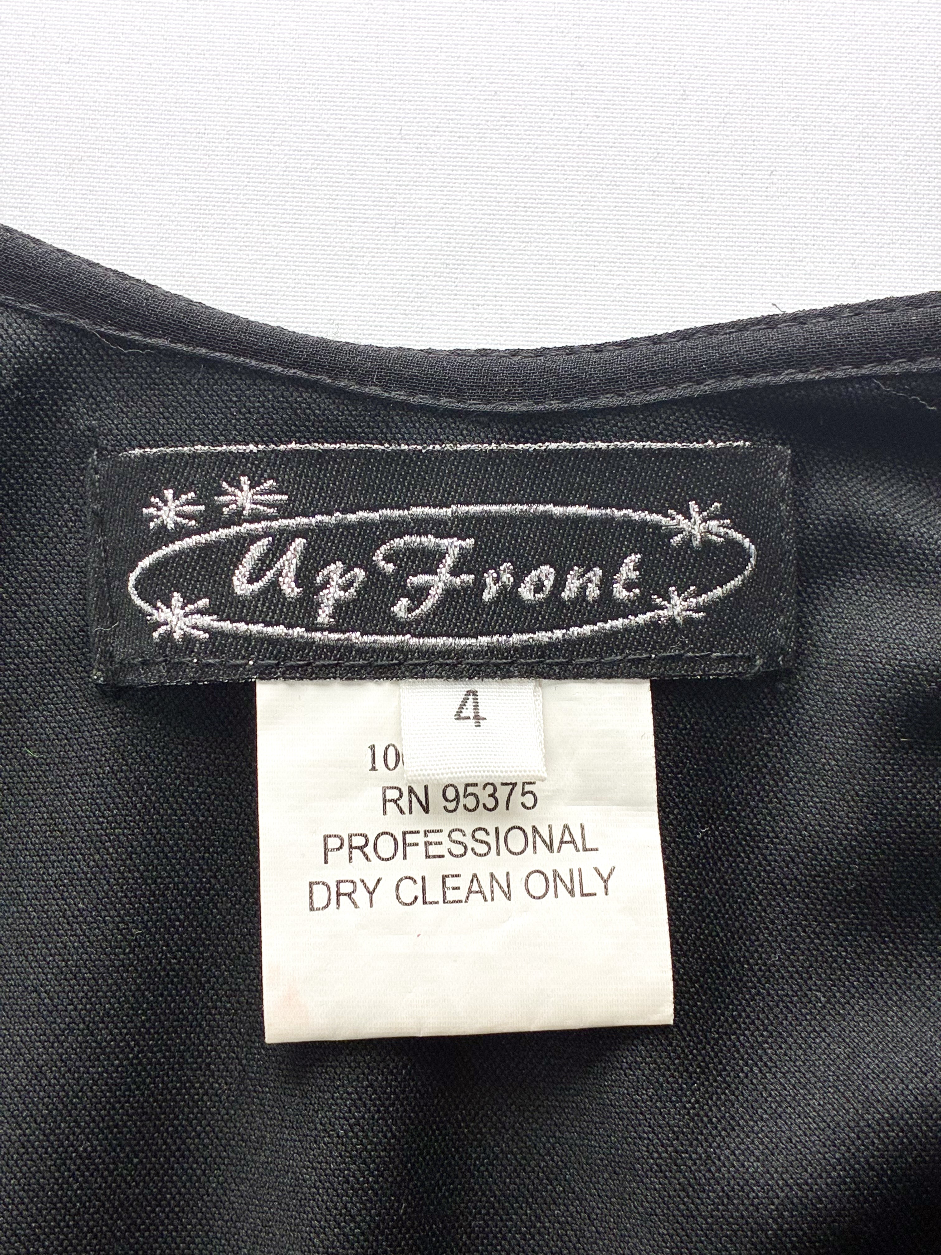 2000s Black Silk Dress with Lilac Glass Beads - XS/S